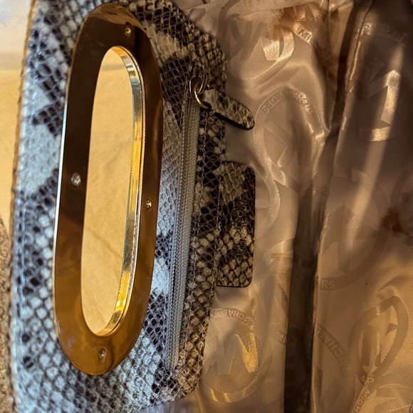 Michael Kors Snake Print Clutch with Gold Handle - Picture 4 of 5